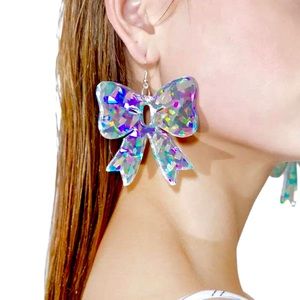 Holographic Bows Earrings Large 2 for $25